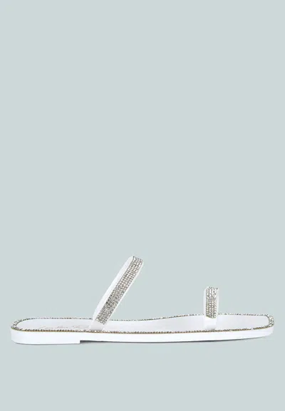 London Rag Fenta Diamante Detail Jelly Flats In White