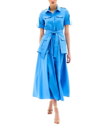 Shop Bgl Midi Dress In Blue
