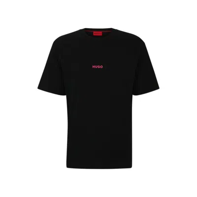 Shop Hugo Cotton-jersey T-shirt With Back Artwork Print In Black