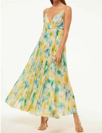 Shop Misa Galeta Dress In Citrus Watercolor In Multi