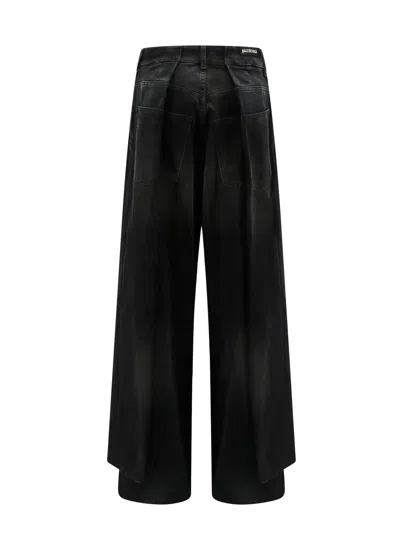Shop Balenciaga Double Side Unisex Grey Denim Trouser