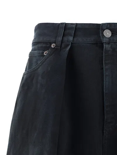Shop Balenciaga Double Side Unisex Grey Denim Trouser