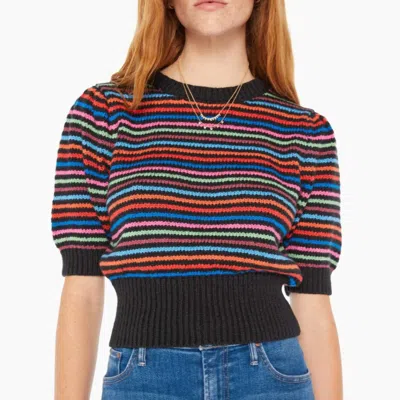 Shop Mother The Powder Puff Lite Bright Top In Neon Rainbow Stripes In Multi