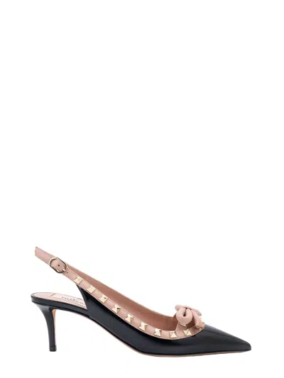 Shop Valentino Patent Leather Slingback With Iconic Studs