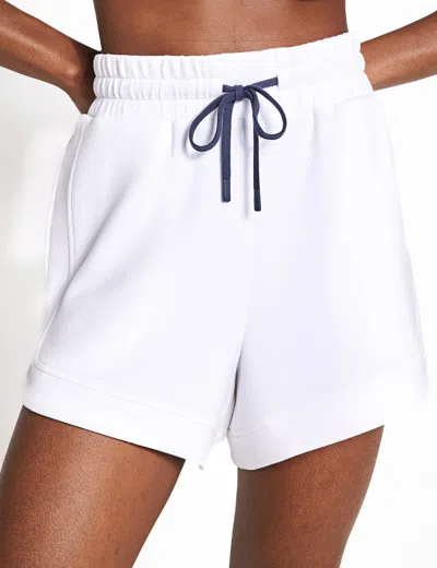 Varley Ollie High Rise 3.5 Stretch-jersey Shorts In White