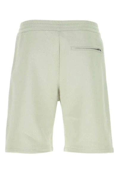 Alexander Mcqueen Embroidered Logo Bermuda Shorts With Elastic Waistband In Green