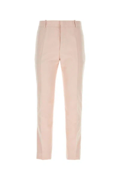 Alexander Mcqueen Delicate Hue Twill Pant In Pink