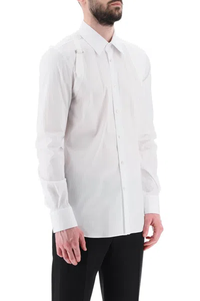 Shop Alexander Mcqueen Stretch Cotton Harness Shirt Men In White