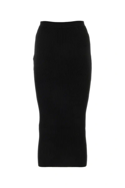Shop Alexander Mcqueen Woman Black Wool Blend Skirt