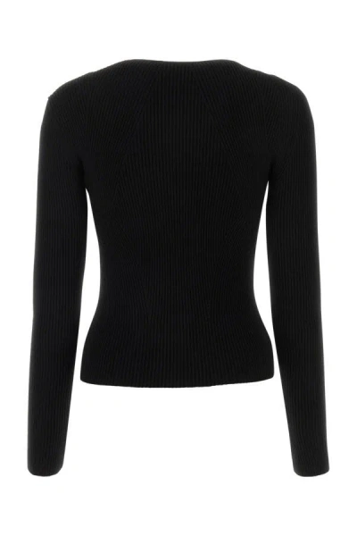 Shop Alexander Mcqueen Woman Black Wool Blend Sweater