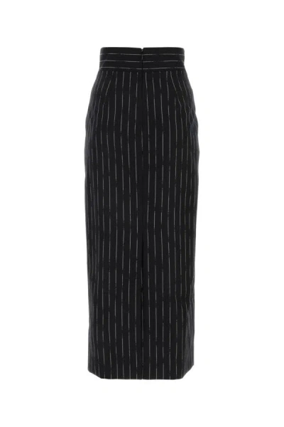 Shop Alexander Mcqueen Woman Embroidered Wool Skirt In Multicolor