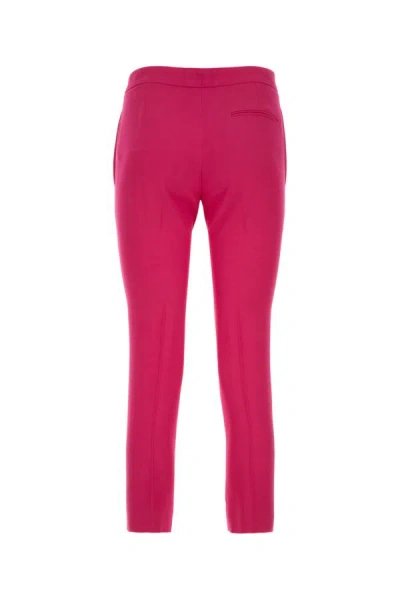 Shop Alexander Mcqueen Woman Fuchsia Crepe Pant In Pink