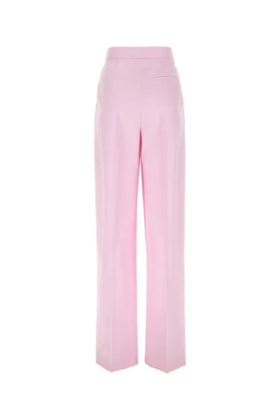 Alexander Mcqueen Double Pleat Wide Leg Trousers In Pink