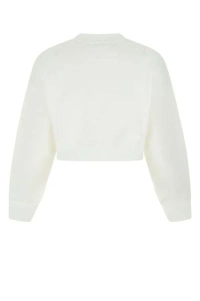 Shop Alexander Mcqueen Woman White Cotton Blend Sweatshirt