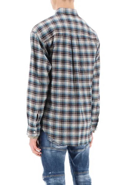 Shop Dsquared2 Check Shirt With Layered Sleeves Men In Multicolor