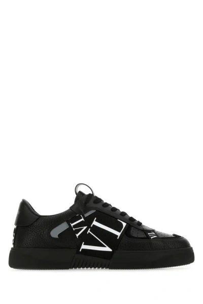 Shop Valentino Garavani Man Black Leather Vl7n Sneakers