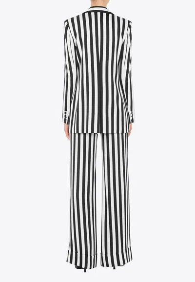 Shop Moschino Archive Stripes Cady Blazer In Monochrome