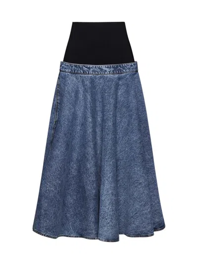 Shop Alaïa Alaia Skirts In Bleu Neige