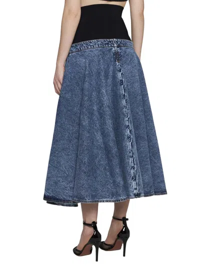 Shop Alaïa Alaia Skirts In Bleu Neige