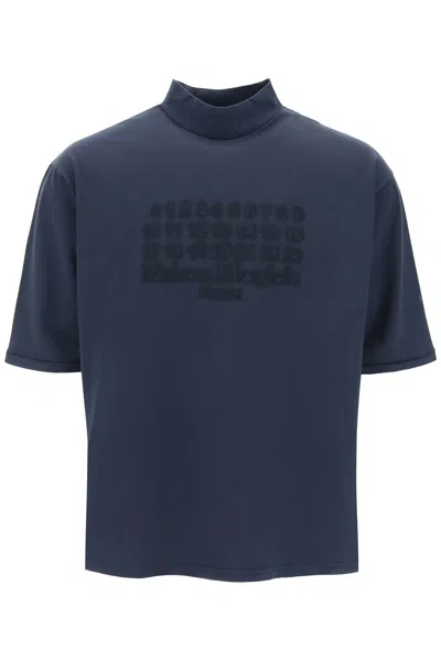 Shop Maison Margiela T Shirt Con Logo Numerico In Blue