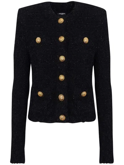 Shop Balmain Maze Jacket With Buttons Clothing In Black