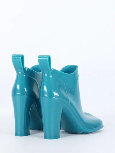Shop Bottega Veneta Shine Rubber Ankle Boots In Turquoise