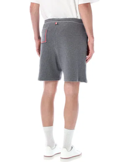 Shop Thom Browne Midi Shorts In Textured Cotton In Med Grey