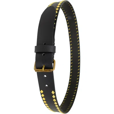 Visvim Studs Leather Belt In Black