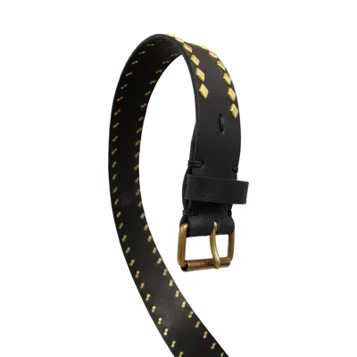 Visvim Studs Leather Belt In Black