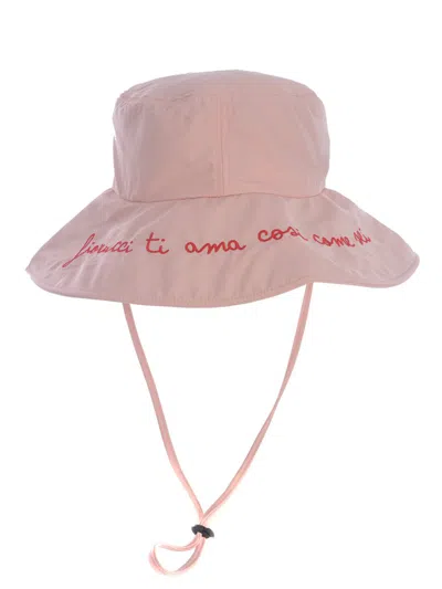 Fiorucci Hat   Loves You Just As You Are Made Of Nylon In Pink