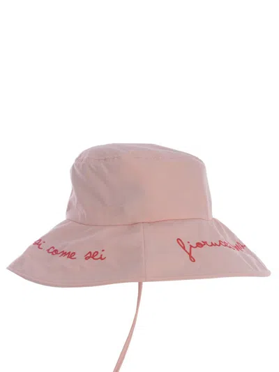 Fiorucci Hat   Loves You Just As You Are Made Of Nylon In Pink