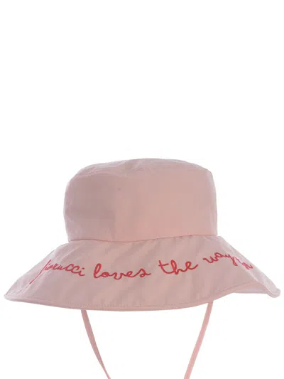 Fiorucci Hat   Loves You Just As You Are Made Of Nylon In Pink