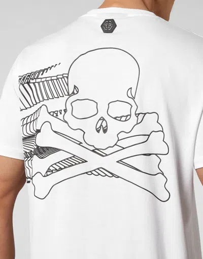 Philipp Plein T-shirt Round Neck Ss Skull & Bones In White