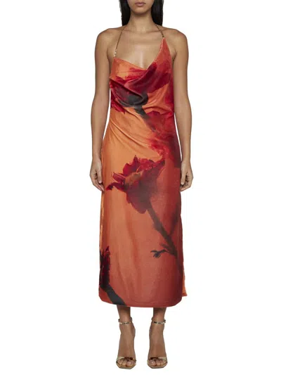 Shop Stine Goya Dresses In Flowers Growing Under Orange W