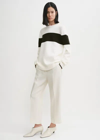 Shop Totême Contrast-stripe Knit White/black In White,black