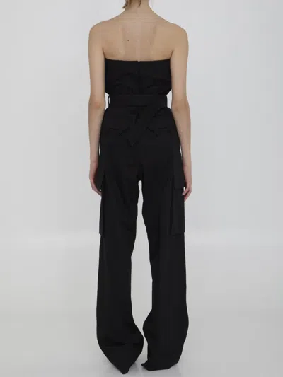 Shop Saint Laurent Cassandre Bustier Jumpsuit In Black