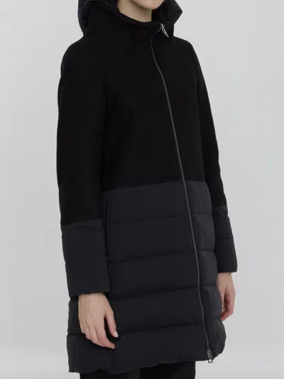 Shop Herno Coat In Wool And Nylon In Black