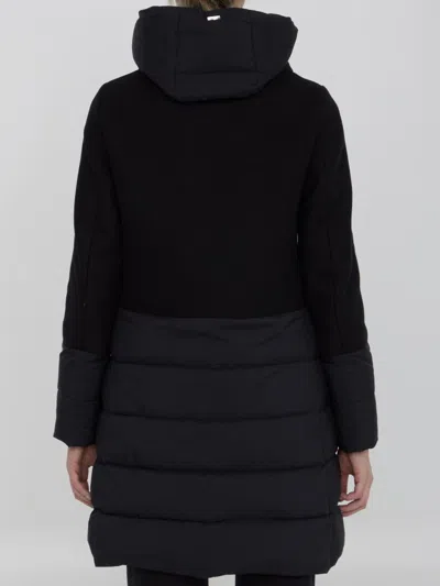 Shop Herno Coat In Wool And Nylon In Black