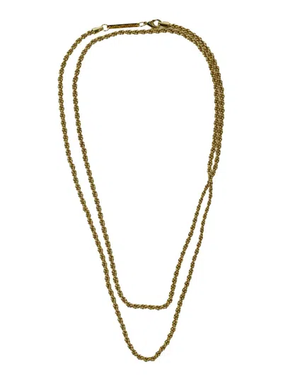 Shop Federica Tosi 'mini Grace' Gold Tone Long Necklace In Brass Woman In Grey