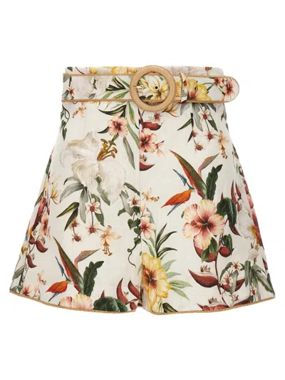 Shop Zimmermann 'lexi Fitted' Shorts In Multicolor