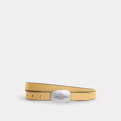 Shop Coach Outlet Signature Buckle Cut To Size Reversible Eliza Belt, 18 Mm In Yellow