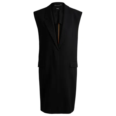 Shop Hugo Boss Sleeveless Jacket With Concealed Closure And Signature Lining In Black