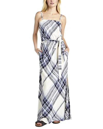 Shop Splendid Annalise Plaid Linen-blend Maxi Dress In Multi