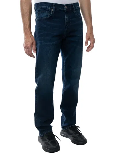 Shop Lazer Mens Denim Straight Leg Jeans In Blue