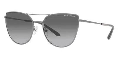 Shop Armani Exchange Women's 56mm Shiny Gunmetal Sunglasses In Multi