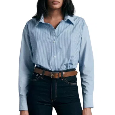 Rag & Bone Kenna Striped Button-up Shirt In Blue