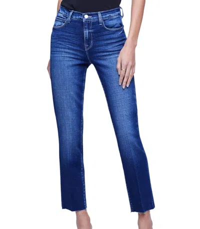 Shop L Agence Sada Hi-rise Crop Slim Jean In Frisco In Blue