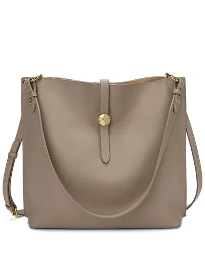 Shop Tiffany & Fred Paris Smooth Leather Shoulder Bag In Beige