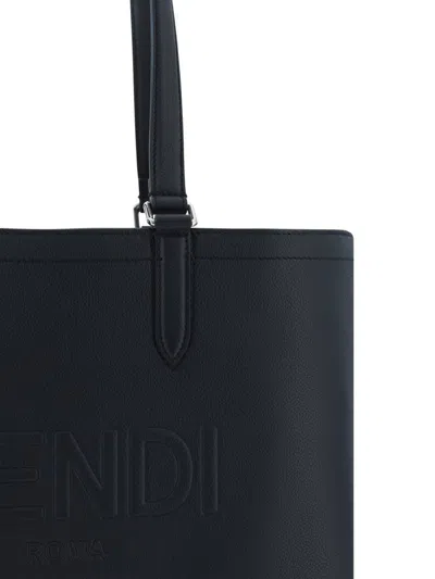 Shop Fendi Shoulder Bags In Nero+palladio