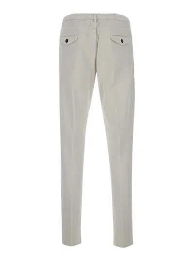 ELEVENTY WHITE JOGGER PANTS WITH DRAWSTRING IN STRETCH COTTON MAN 